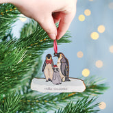 Oakdene Designs Christmas Decorations Personalised Penguin Family Christmas Decoration